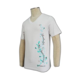 T252 訂做T-shirt  印製V領T恤 T-shirt供應商      白色 T252 訂做T-shirt  印製V領T恤 T-shirt供應商      白色